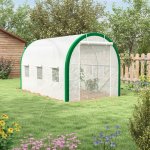 Outsunny tunelový skleník s rolovacími dveřmi 3,58 x 2,1 x 2,1 m bílý – Hledejceny.cz