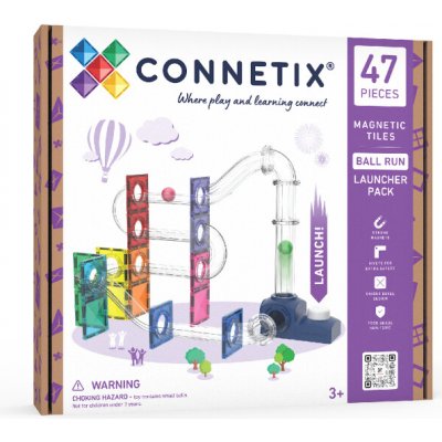 Connetix Tiles Kuličkodráha s odpalovacím zařízením 47 ks – Zboží Živě