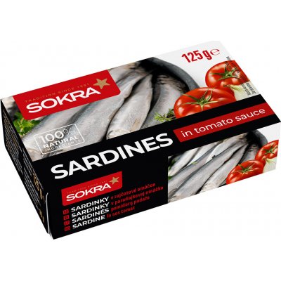 Sokra Sardinky v rajčatové omáčce 125 g – Sleviste.cz