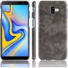 Pouzdro a kryt na mobilní telefon Samsung Pouzdro JustKing litchi Skin kožené Samsung Galaxy J6 Plus - šedé