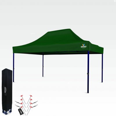 BRIMO Výstavní stan 3x4,5m (45mm ocel) bez 3 stěn Zelená S. Ocel eco – Zboží Mobilmania