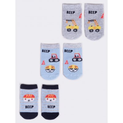 Yoclub 3Pack Dětské chlapecké ponožky SKA-0110C-AA30-001 Vícebarevné 0-3 měsíce