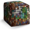 Sedací vak a pytel Sablio Taburet Cube Blocks Abstract 40x40x40 cm