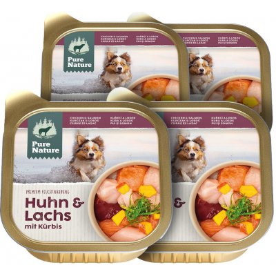 Pure Nature Dog Adult Kuře a Losos 4 x 150 g – Sleviste.cz