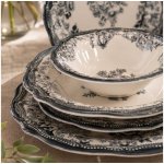Asir Jídelní sada bílá černá porcelán 667PRS1164 24 ks – Hledejceny.cz