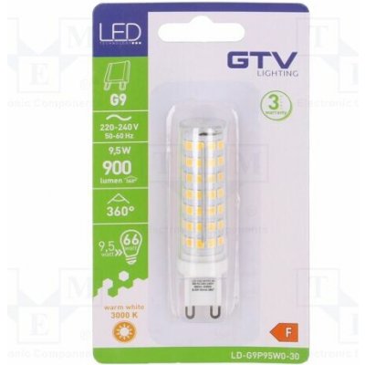 GTV Poland LD-G9P95W0-30 Žárovka LED teple bílá G9 230VAC 900lm 9,5W 360° 3000K – Hledejceny.cz