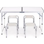 MODERNHOME Turistický rozkládací stůl WILCO se sadou židlí bílý – Zboží Dáma