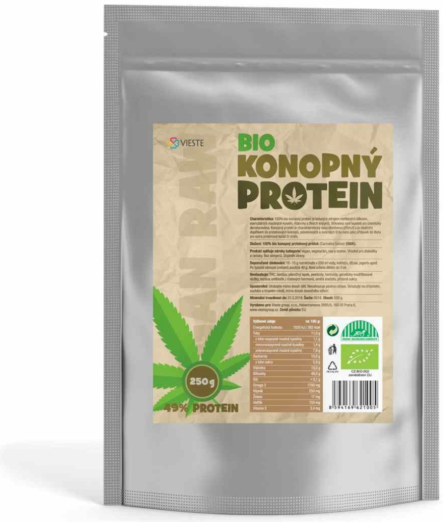 Vieste Bio Konopný protein 49% RAW 250 g