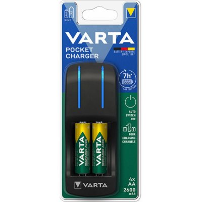 Varta Pocket Charger + 4x AA 2600 mAh R2U 57642101471 – Zbozi.Blesk.cz