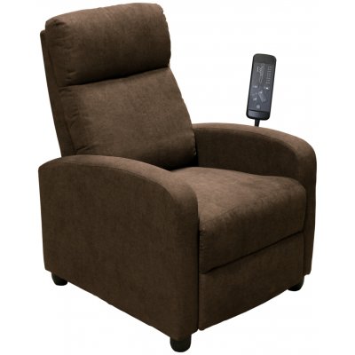 Idea Masážní polohovací DELUXE elektrické látka hnědá – Zbozi.Blesk.cz