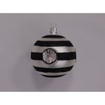 ONREX Vánoční ozdoba skleněná koule bíločerná reflektor pr. 8 cm – Hledejceny.cz