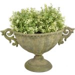 Váza francouzská AGED METAL široká, kov, 23x22cm(39cm) zelená patina (DOPRODEJ)|Esschert Design – Hledejceny.cz