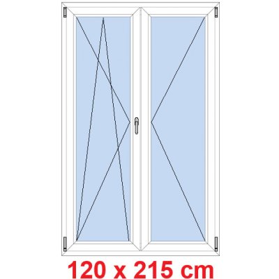 Soft Dvoukřídlé balkonové dveře otevíravé a sklopné Černá krupička/Černá krupička 120 x 215 cm – Hledejceny.cz