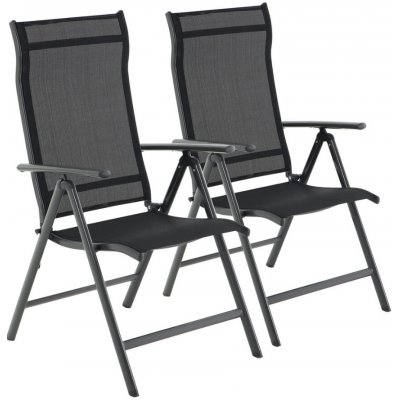 SongmicsHome Zahradní židle RIVIERA, set 2 ks, černá GCB29BK – Hledejceny.cz