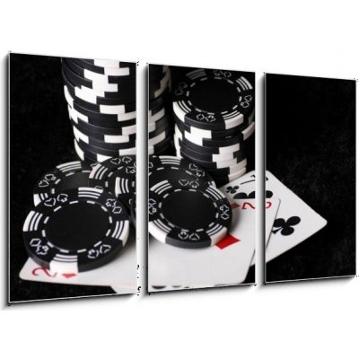 Obraz 3D třídílný - 90 x 50 cm - very bad start in poker velmi špatný start v pokeru – Zbozi.Blesk.cz