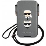 Pouzdro Karl Lagerfeld and Choupette Head Saffiano PU Pouch S/M šedé – Hledejceny.cz