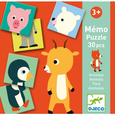 Djeco Pexeso a puzzle 2 v 1 Zvířátka