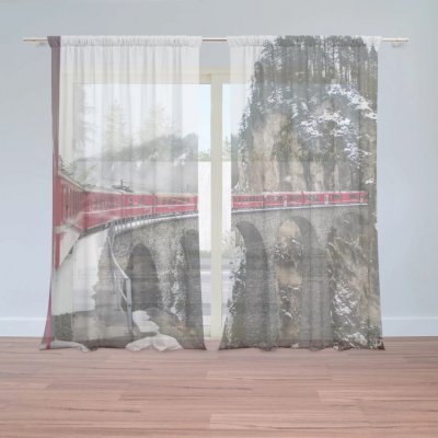 Sablio Záclony Vlak na mostě 2: 2ks 150x250cm – Hledejceny.cz