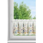EUROFIRANY KRÁTKÁ ZÁCLONA NA PÁSKÉ ROZALÍ 150X30 CM KVĚTY – Hledejceny.cz