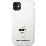 Pouzdro Karl Lagerfeld Liquid Silicone Choupette NFT iPhone 11 bílé – Zboží Mobilmania