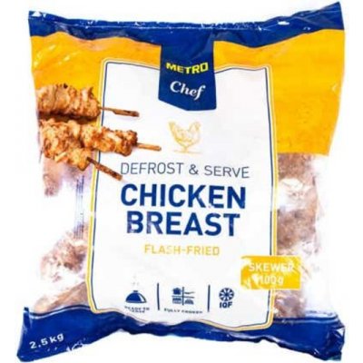 Metro Chef Kuřecí prsa smažené špízy 2,5kg – Sleviste.cz