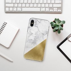 Pouzdro iSaprio iPhone X Gold and WH Marble