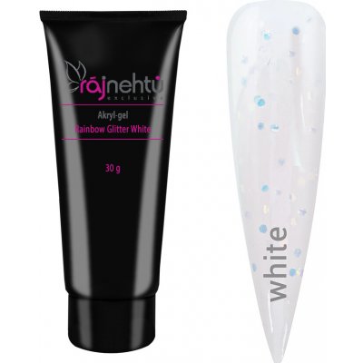 Ráj nehtů Rainbow Glitter White 30 g – Hledejceny.cz