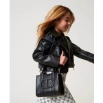 Twinset kabelka s logem koženková s logem černá Girl – Zboží Dáma