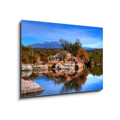 Obraz 1D - 100 x 70 cm - Desert Pond Pouštní rybníček – Zboží Mobilmania