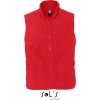 Pánská vesta Sol's norská fleecová vesta se třemi kapsami na zip červená