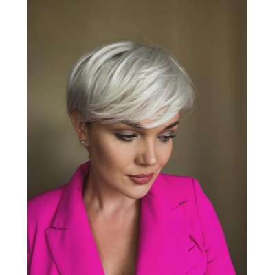 Polární stříbrná pixie paruka z pravých a umělých vlasů Paola – Sleviste.cz