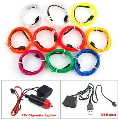 Osvětlení interiéru auta ambietní USB/12V, 3m červené – Sleviste.cz