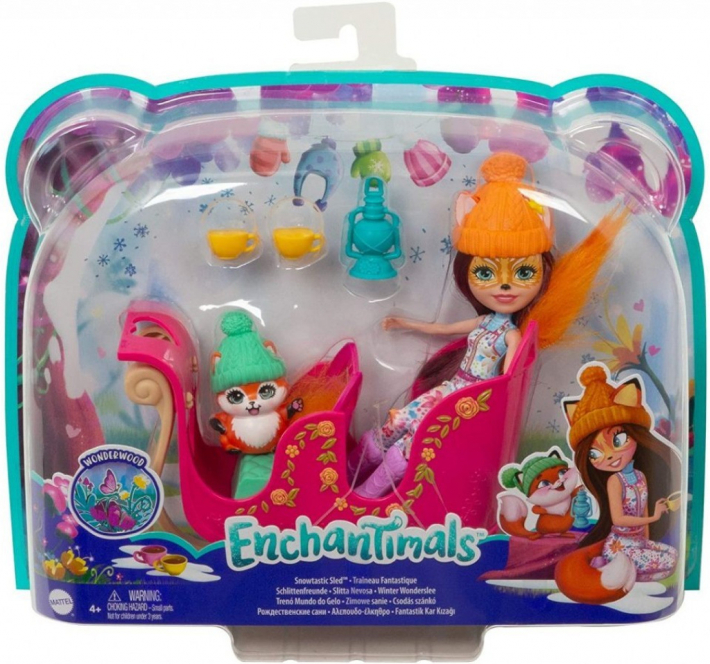 Mattel Enchantimals Herní set Zimní sáně