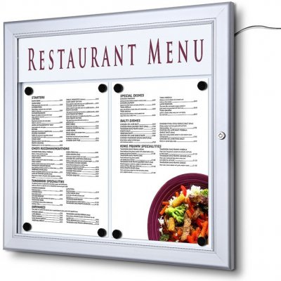 Jansen Display Venkovní menu vitrína SC Z 2 x A4, LED osvětlení – Sleviste.cz
