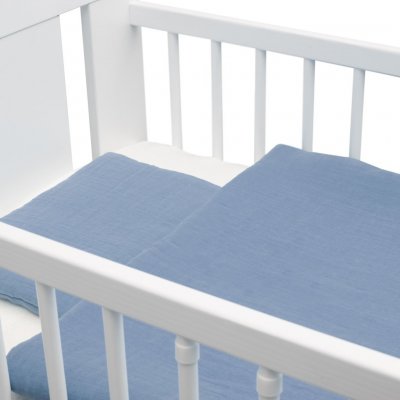 New Baby souprava Mušelín modrá 100x70 cm – Zboží Mobilmania