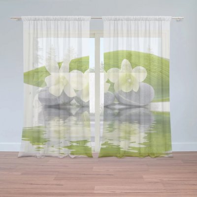 Sablio Záclony Bílá orchidej: 2ks 150x250cm – Hledejceny.cz