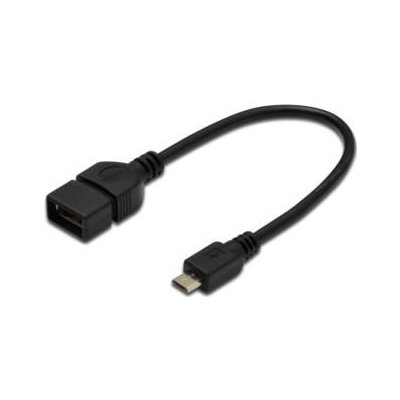 Digitus Adaptérový kabel USB 2.0, OTG, typ micro B - A , 0,2m AK-300309-002-S