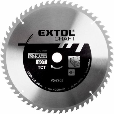 EXTOL CRAFT kotouč pilový s SK plátky, 350x2,2x30mm, 19119 – Zboží Mobilmania