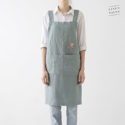 Linen Tales Milieu zástěra modrá zelená – Hledejceny.cz