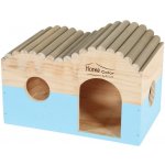 Zolux Dřevěný domek pro hlodavce Home Color Plus vlna modrý L 30 x 18 x 20 cm – Zbozi.Blesk.cz