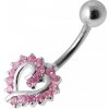 Piercing Šperky4U stříbrný piercing do pupíku srdíčko BP01026-P