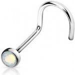 Šperky4U zahnutý piercing do nosu opalit N01046-WH – Sleviste.cz