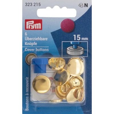 Knoflíky potahovací 15 mm - zlaté (Prym) - 6ks/karta – Zboží Mobilmania