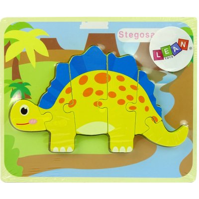 mamido Dřevěné puzzle pro nejmenší dinosaurus žluté – Hledejceny.cz