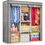 Songmics RYG02GY 43 x 140 x 174 cm šedá – Sleviste.cz