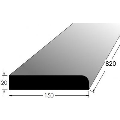 Dveřní práh s rádiusem - R BK 800x150 | Zboží Auto