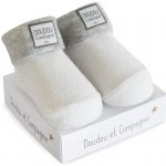 Doudou Ponožky univerzální 1 pár bílá s šedým lemem – Zboží Mobilmania