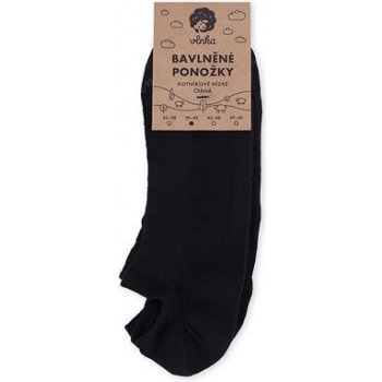 Vlnka Bavlněné ponožky kotníkové nízké 2 páry černá