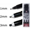 Bruynzeel-sakura PO-XSDK-C3/49 sada kaligrafických per Caligrapher pens s archivním inkoustem Pigma 1,2,3 mm černá