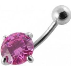 Šperky4U stříbrný piercing do pupíku zirkon BP01017-P